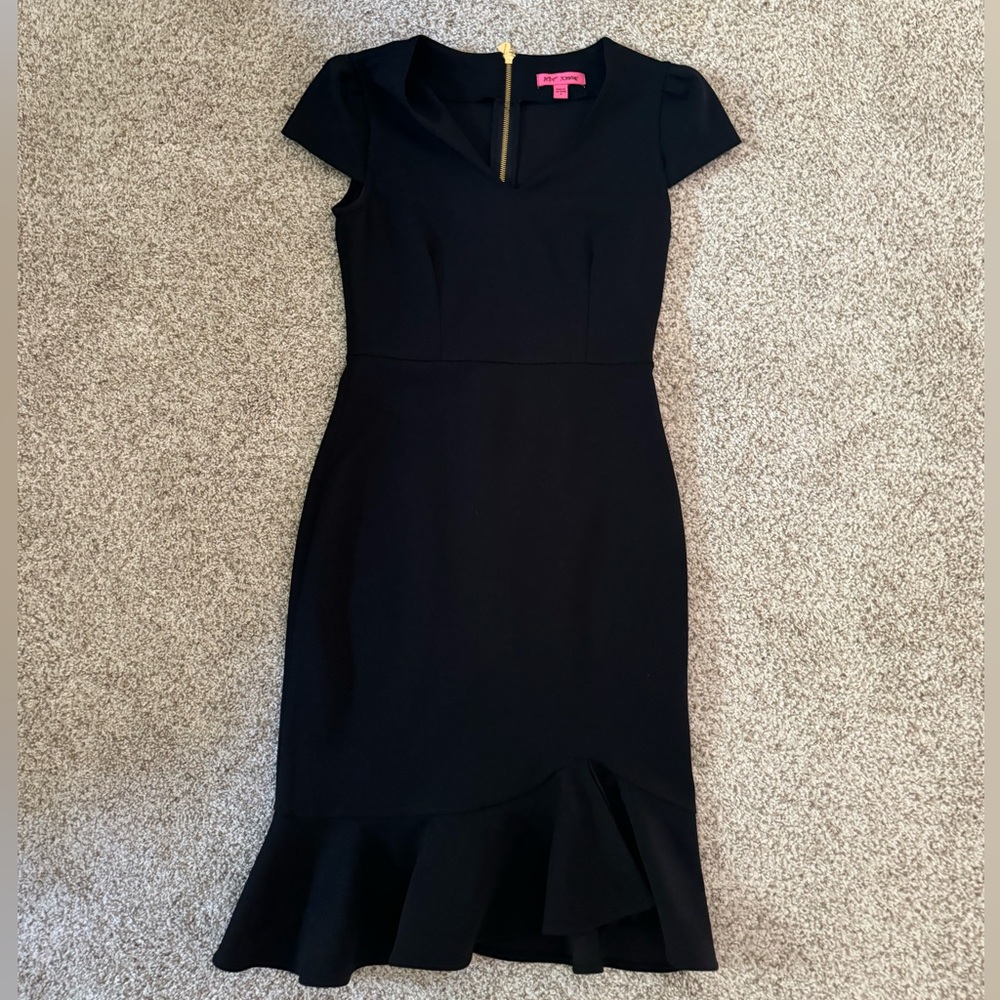 black midi dress